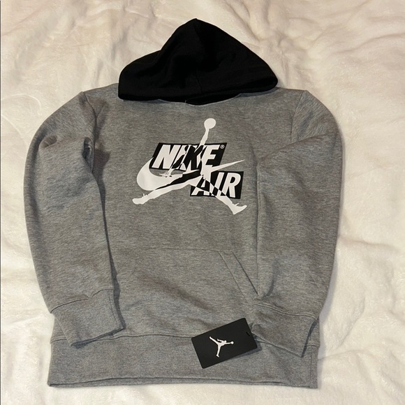 Nike Air Jordan Gray and Black Skateboarding Hoodie - Picture 1 of 6